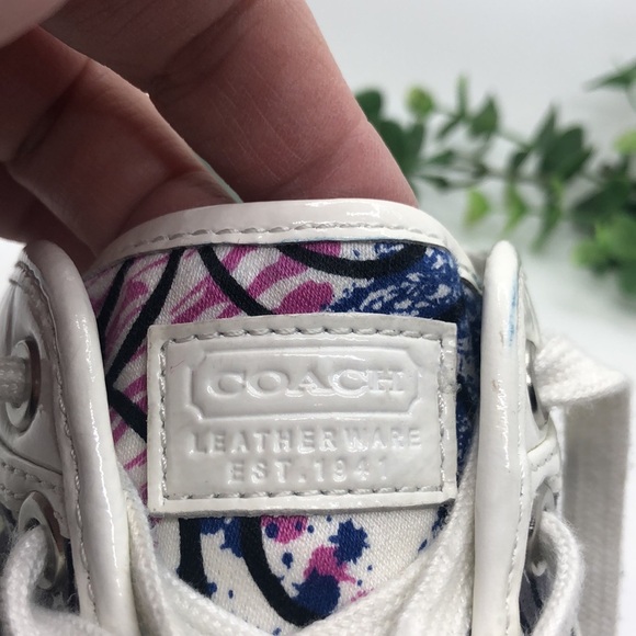 COACH Zorra Multi Colored Sneakers Signature Logo 8.5 B - Picture 6 of 10
